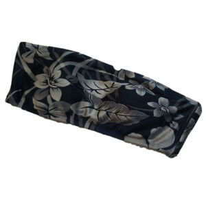 Baja Blue Blue Gray Floral Strapless Swimsuit Top